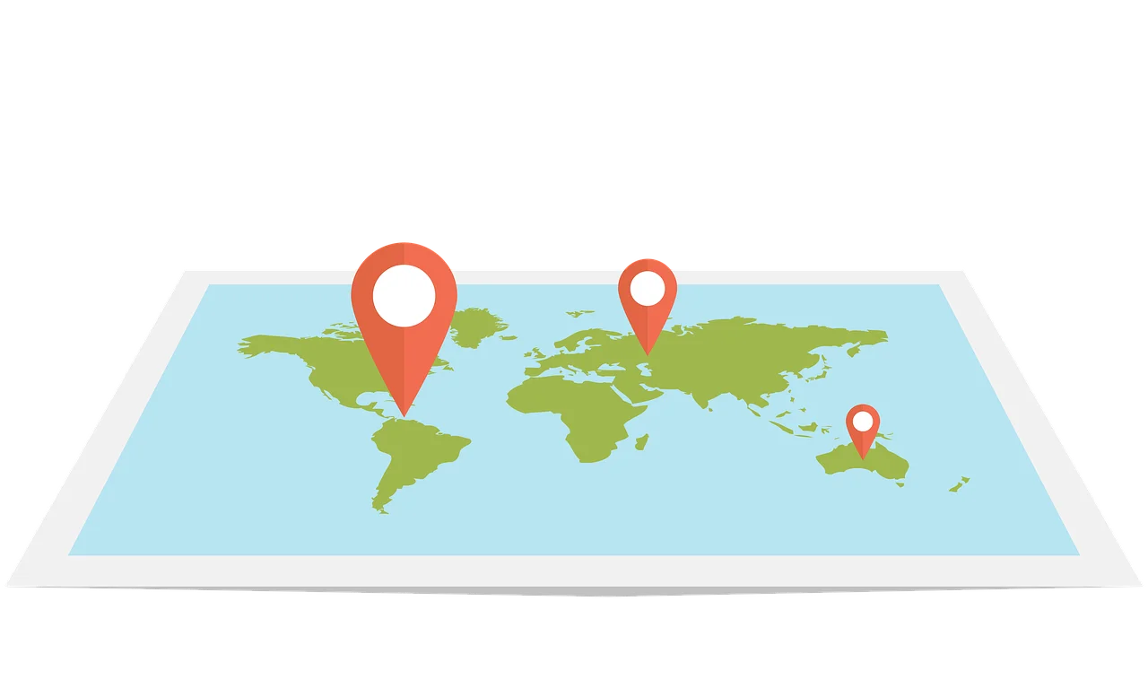 Local business storefront with map pin representing local SEO visibility